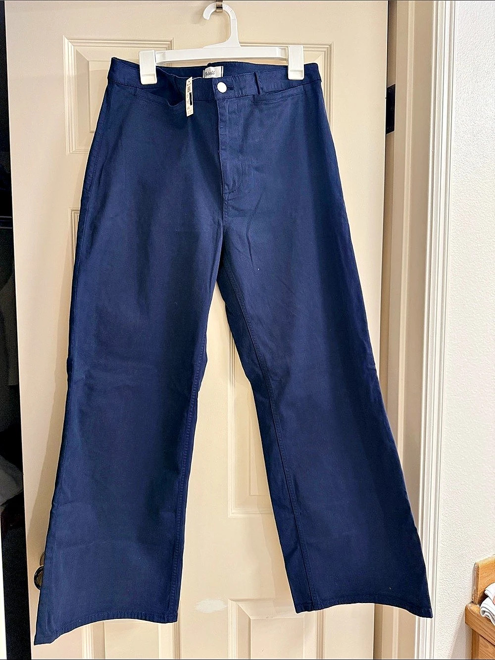 Madewell The Wide-Leg Pant in Twill Wide Leg Pants in Blue NWT size 32